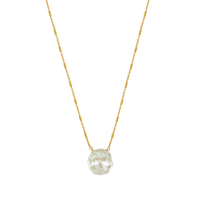 Gold plated sterling silver freshwater pearl necklace
