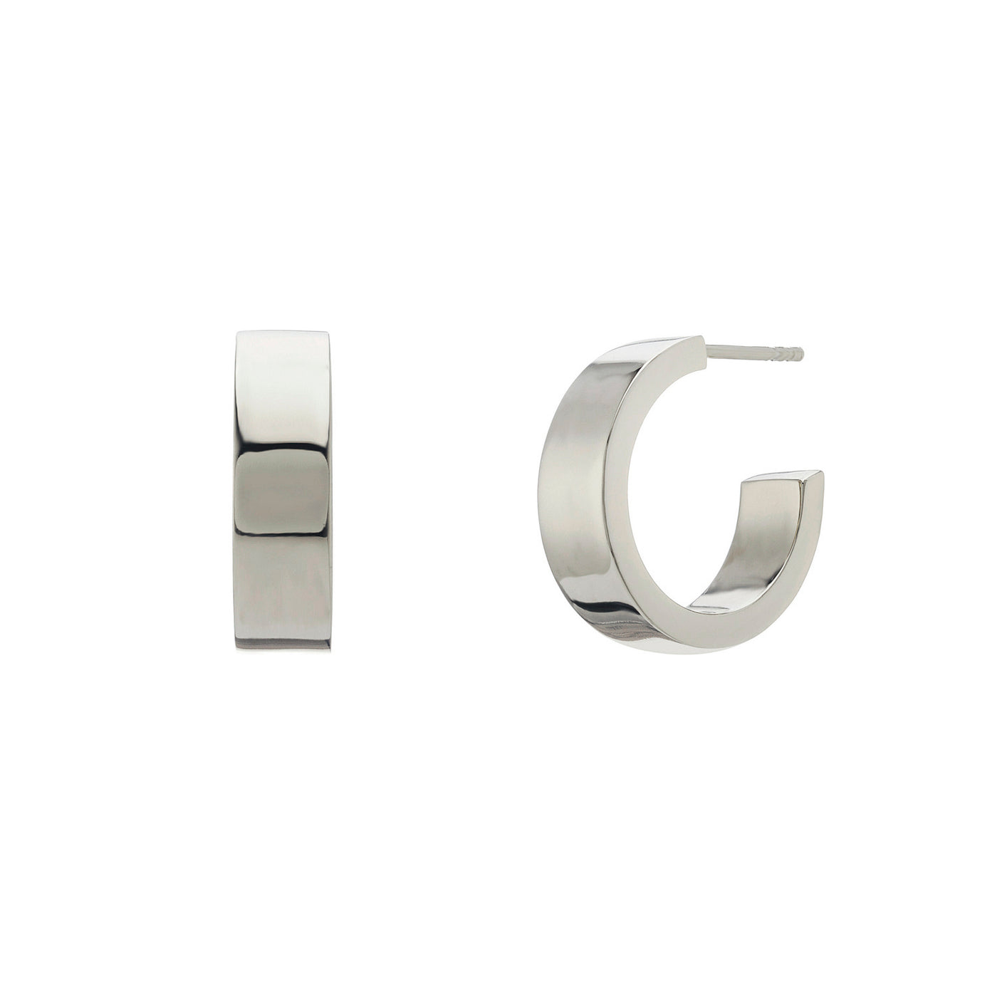 Chunky silver minimal hoop earrings