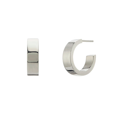 Chunky silver minimal hoop earrings