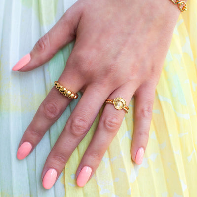  and engraved moon and sun ring