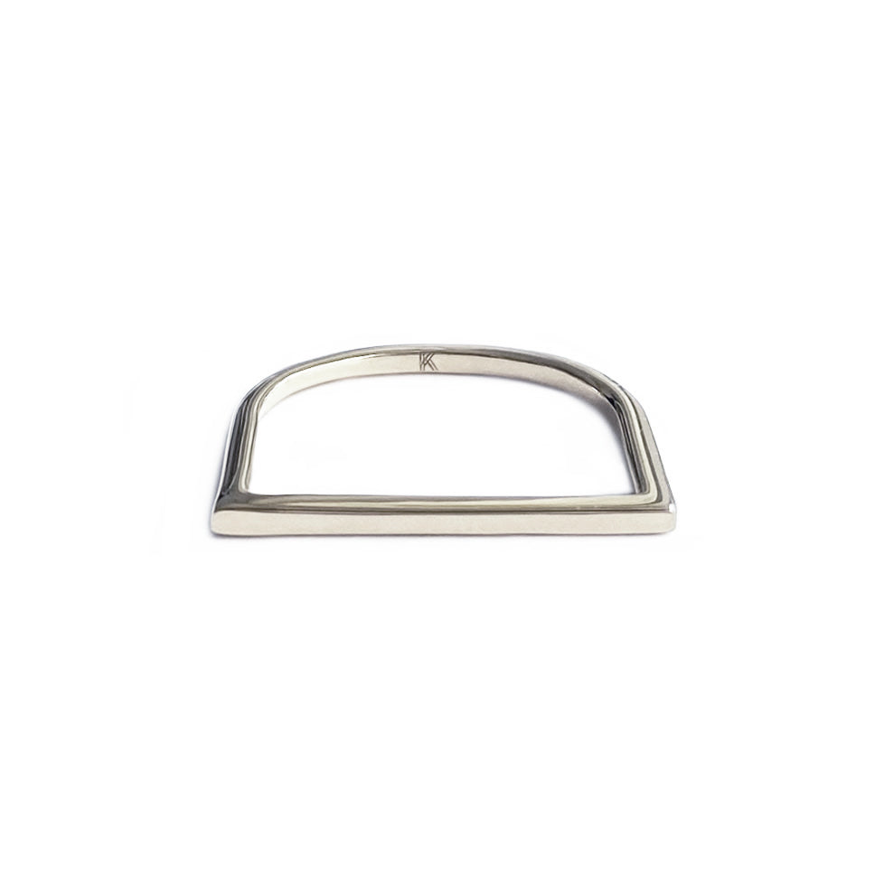 Sterling silver horseshoe shaped minimal plain ring
