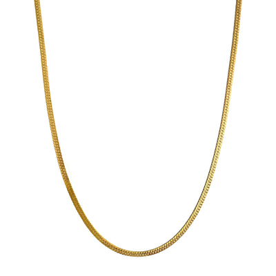 Gold plated sterling silver herringbone snakechain necklace