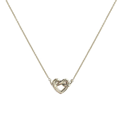 Sterling silver heart knot necklace