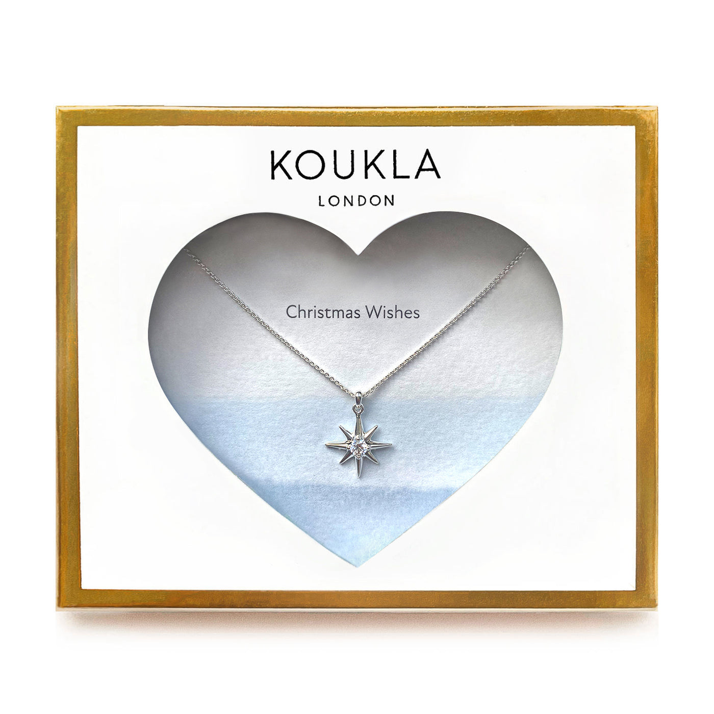 Silver dainty star necklace with CZ crystal secret santa gift in envelope packaging