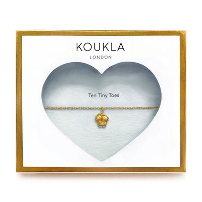 Ten Tiny Toes Bracelet Gold - Blue