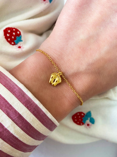 Ten Tiny Toes Bracelet Gold - Blue