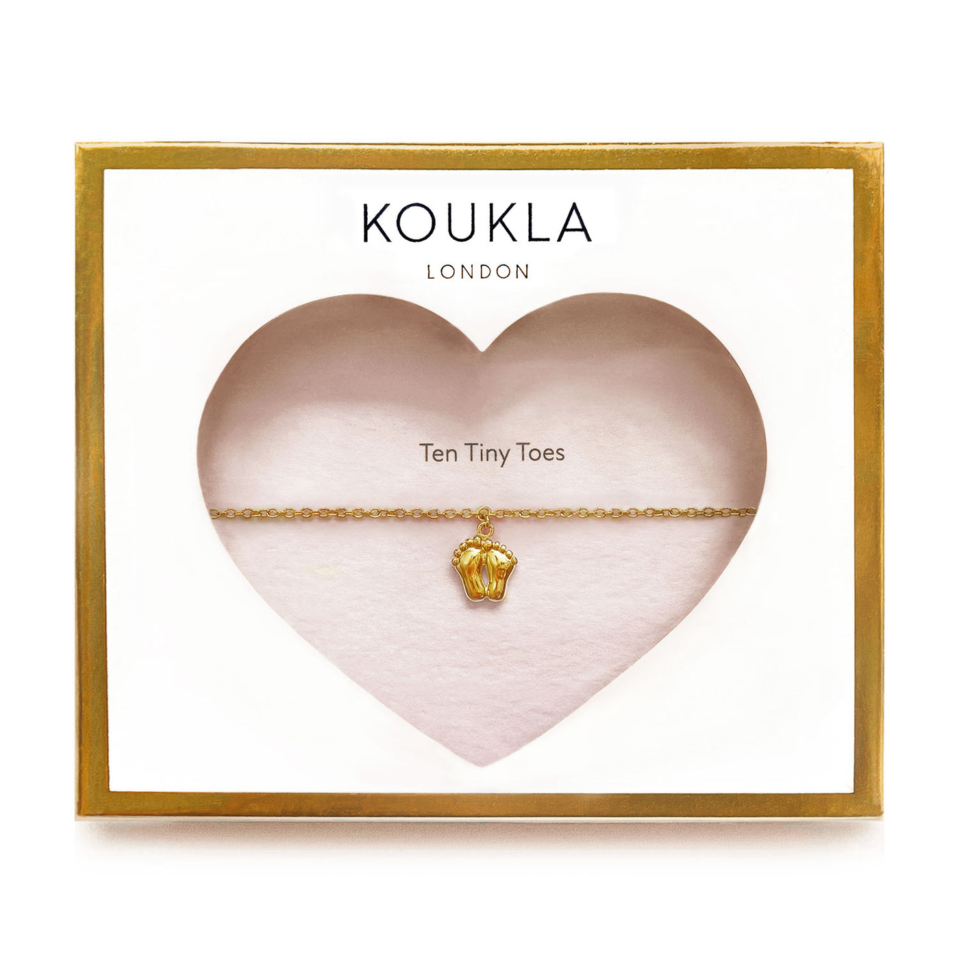 Ten Tiny Toes Bracelet Gold - Pink
