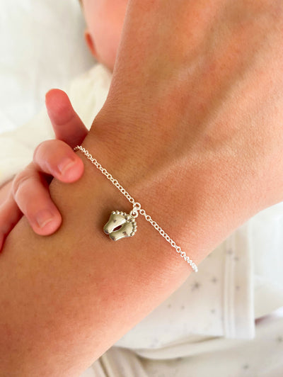 Ten Tiny Toes Bracelet Silver - Blue