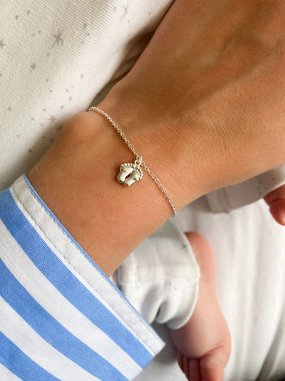 Ten Tiny Toes Bracelet Silver - Blue