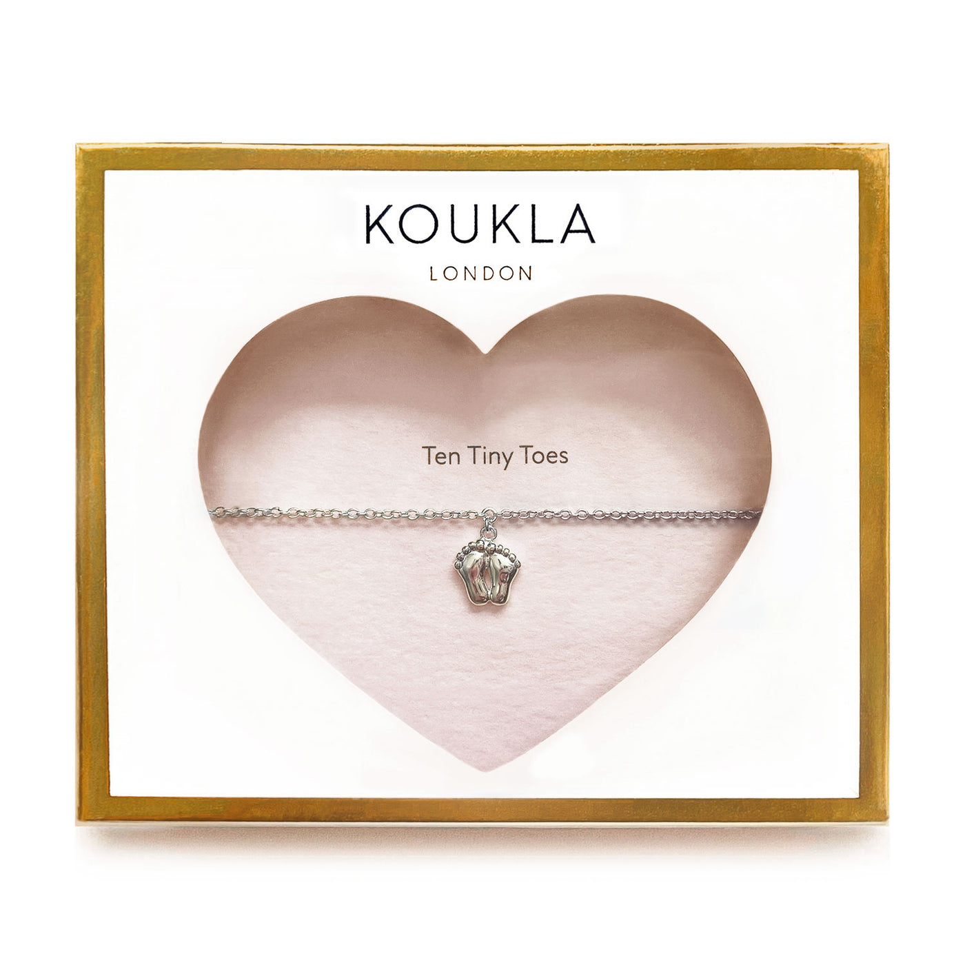 Ten Tiny Toes Bracelet Silver - Pink