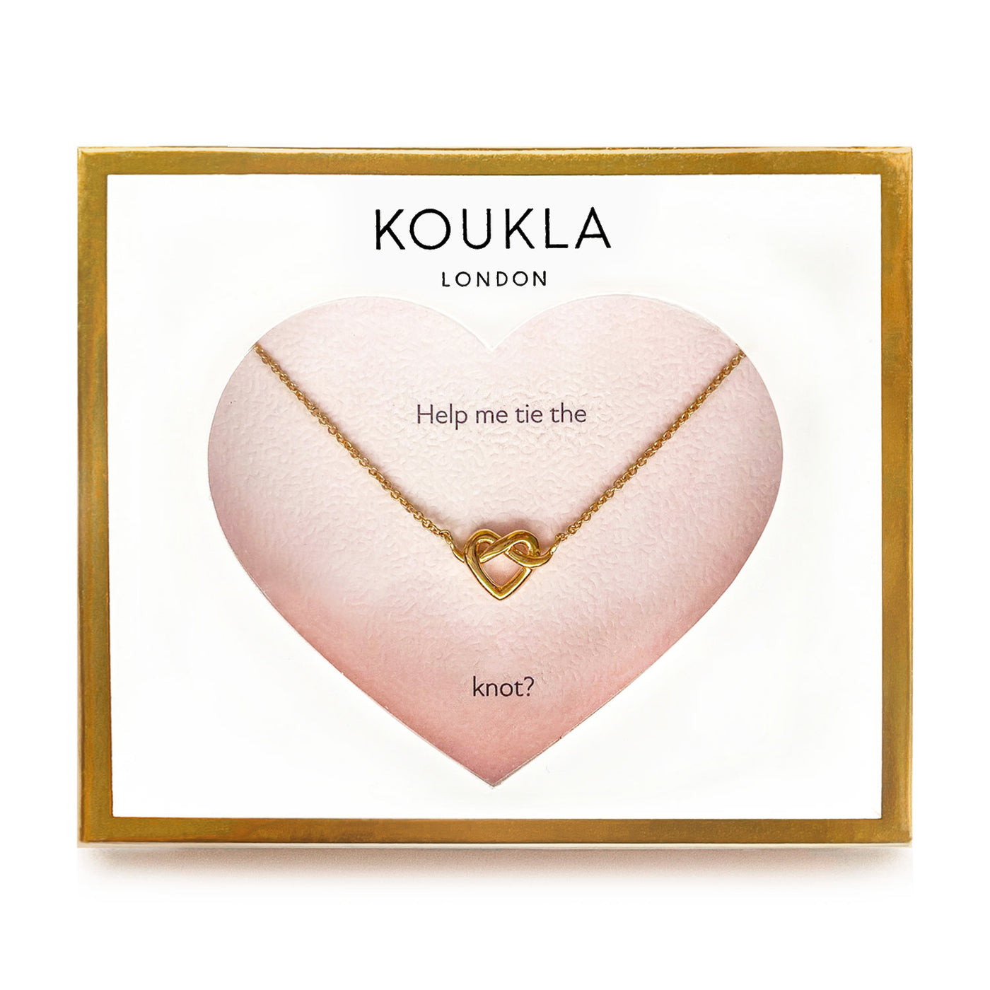 Gold heart knot necklace gift for bridesmaid