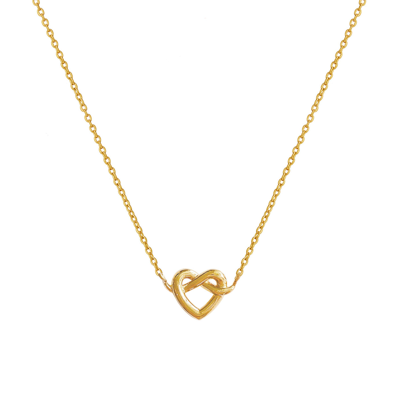 Gold love heart Valentines necklace gift for girlfriend or wife