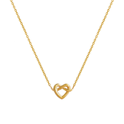 Gold love heart Valentines necklace gift for girlfriend or wife