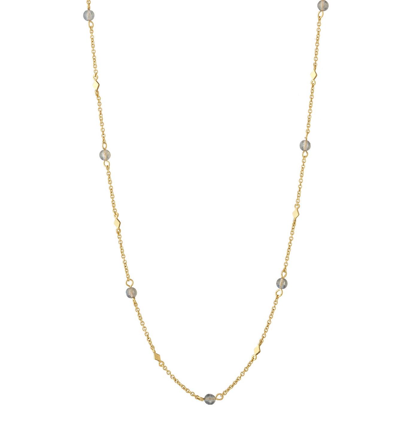 Gold beaded labradorite choker necklace