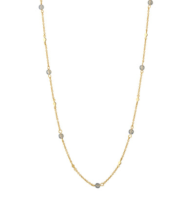 Gold beaded labradorite choker necklace