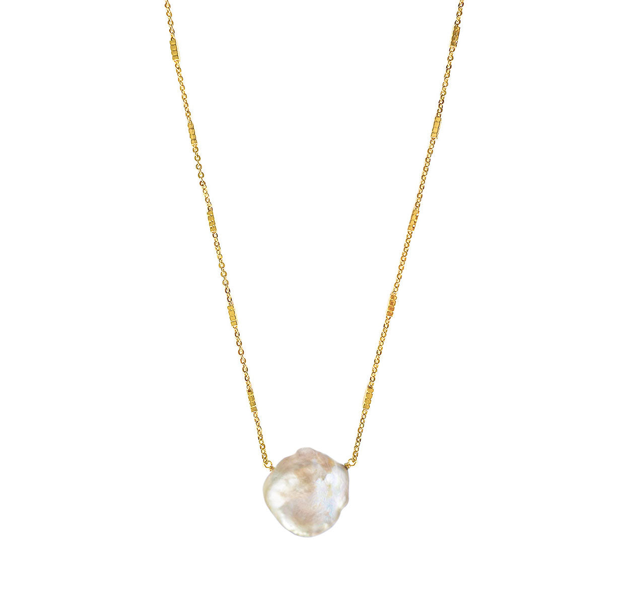 Gold plated sterling silver freshwater pearl necklace
