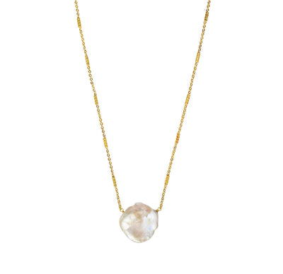 Gold plated sterling silver freshwater pearl necklace