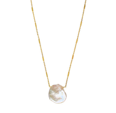 Gold plated sterling silver freshwater pearl necklace
