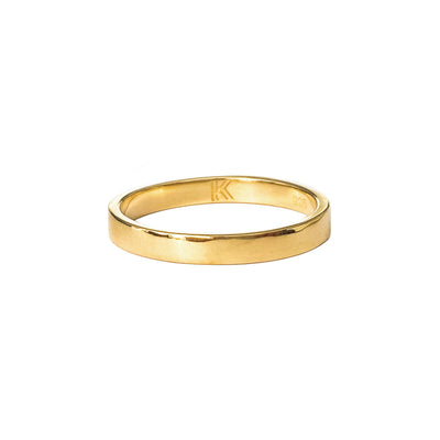 Simple gold plated sterling silver plain, minimal ring band