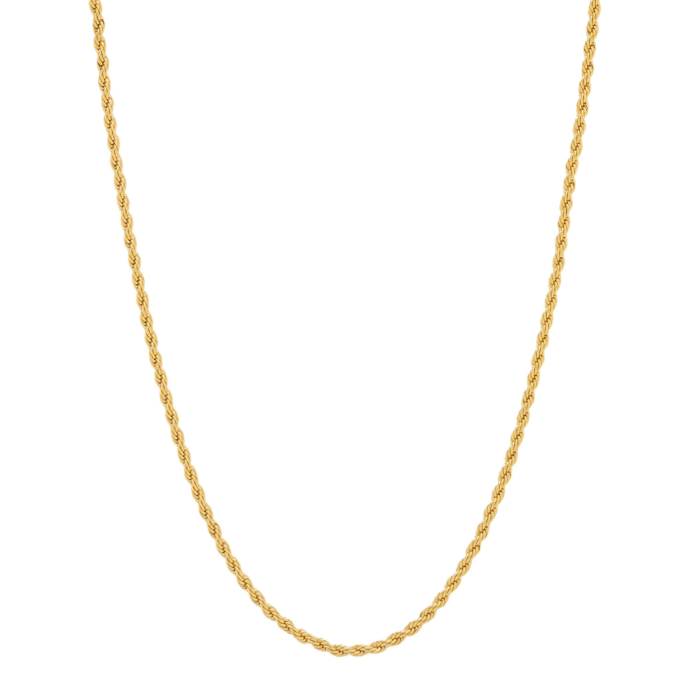 Simple gold twist rope chain necklace