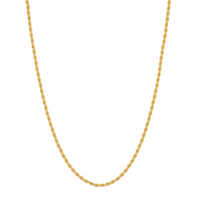 Simple gold twist rope chain necklace